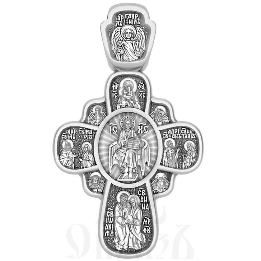 крест покровители семьи, серебро 925 проба с родированием (арт. 17.057р)
