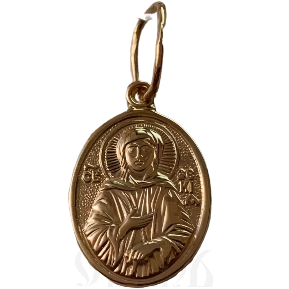 нательная икона святая блаженная ксения петербургская, золото 585 пробы красное (артикул 25-090)