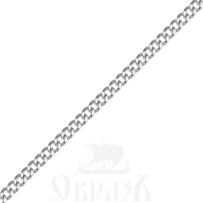 цепь плетение "гурмет" серебро 925 пробы с родиевым покрытием (арт. нц 22-002-3 d0,50)