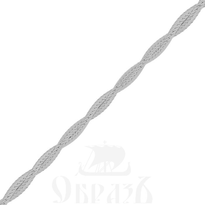 косичка из 2-х цепочек плетение "монтреаль" серебро 925 пробы с родиевым покрытием (арт. нц 22-340-3 d0,40)